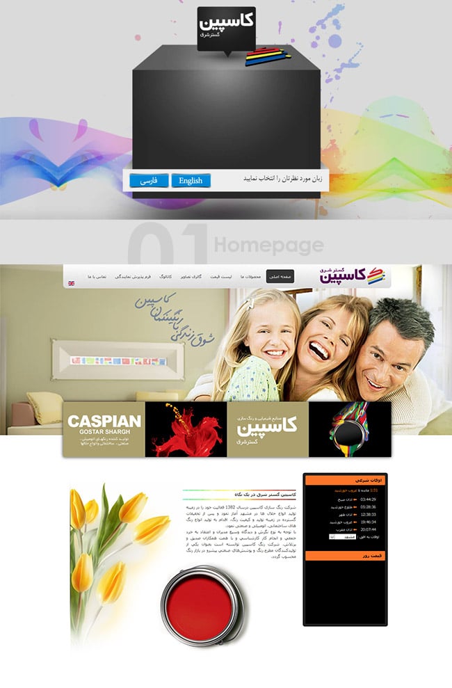 طراحی سایت شرکت رنگ سازی کاسپین